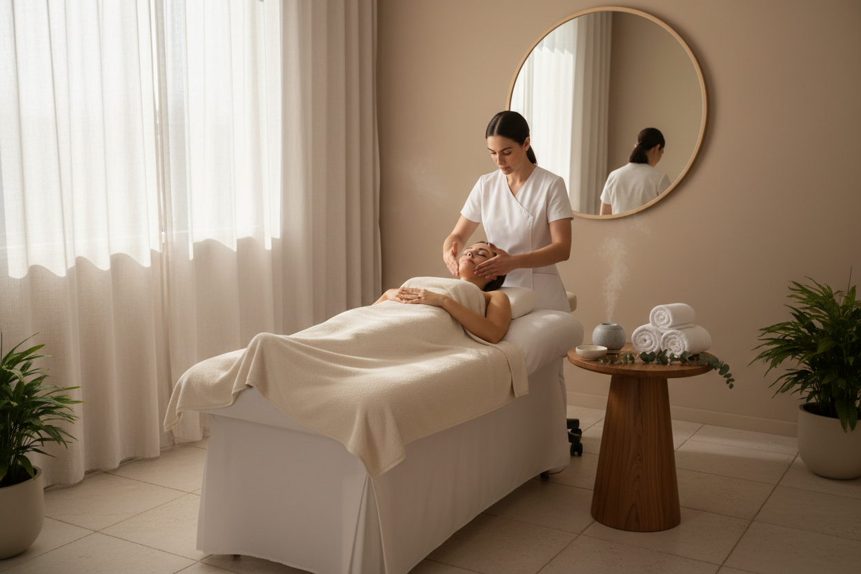 relaxing facial massage