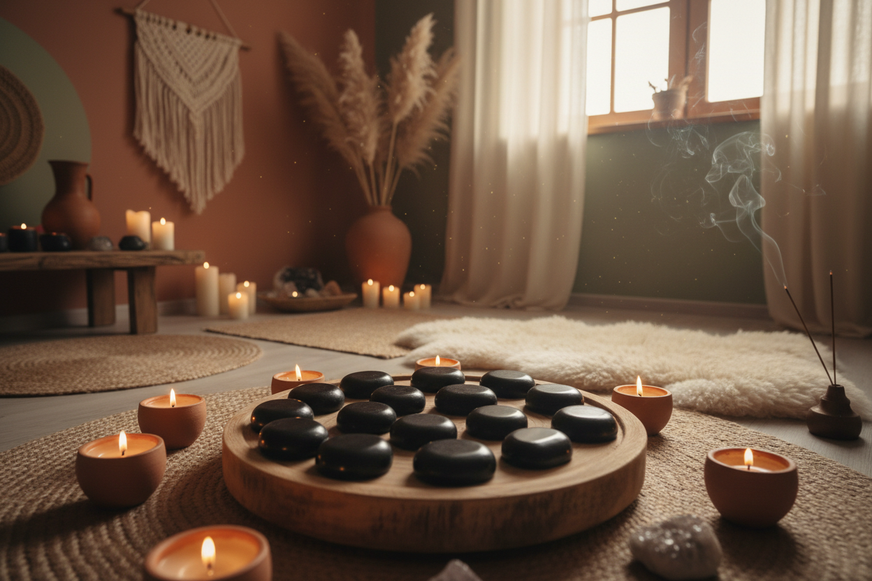 try again, less stones, boho studio, a little mystic, a dozen or so stones